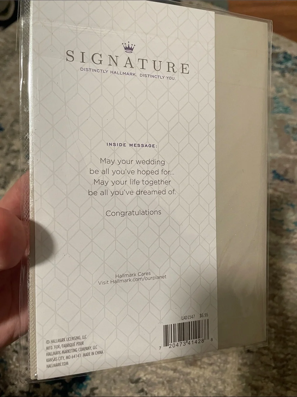 🖤5/$25 new hallmark signature wedding card silver envelope